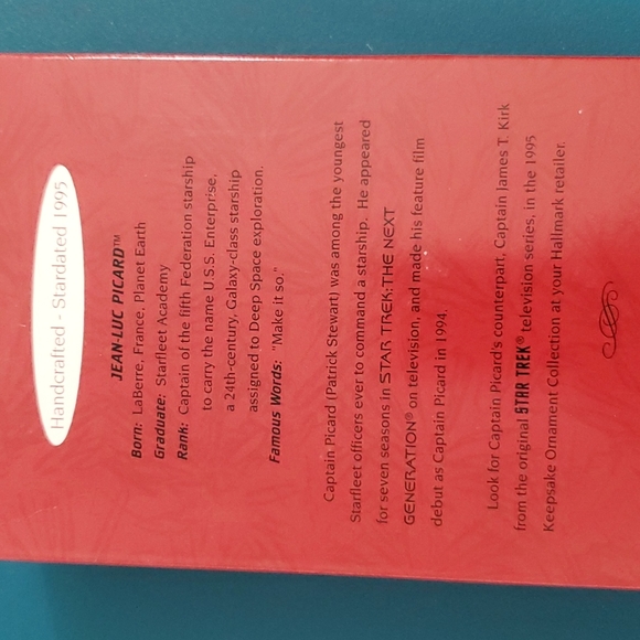 HALLMARK Star Trek-The Next Generation Captain Jean-Luc Picard  NIB 1995 - Picture 3 of 12